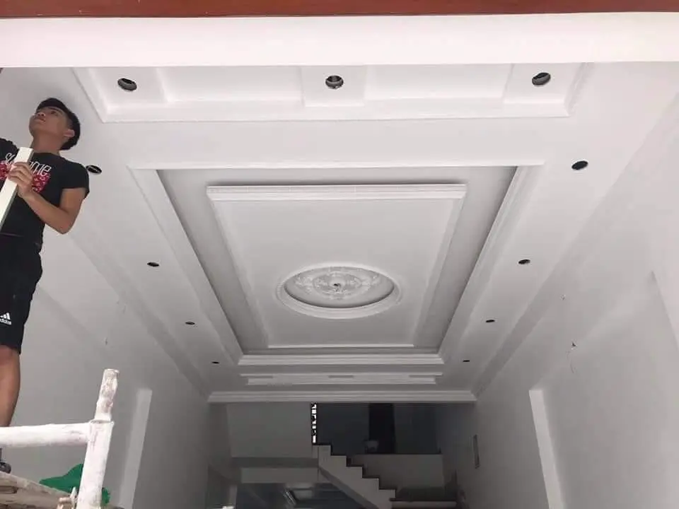 Làm trần thạch cao Tân Hiệp chất lương cao, chuyên nghiệp 11 Mẫu trần thạch cao giật cấp đẹp nhất 2022 - Trần giật cấp đơn giản