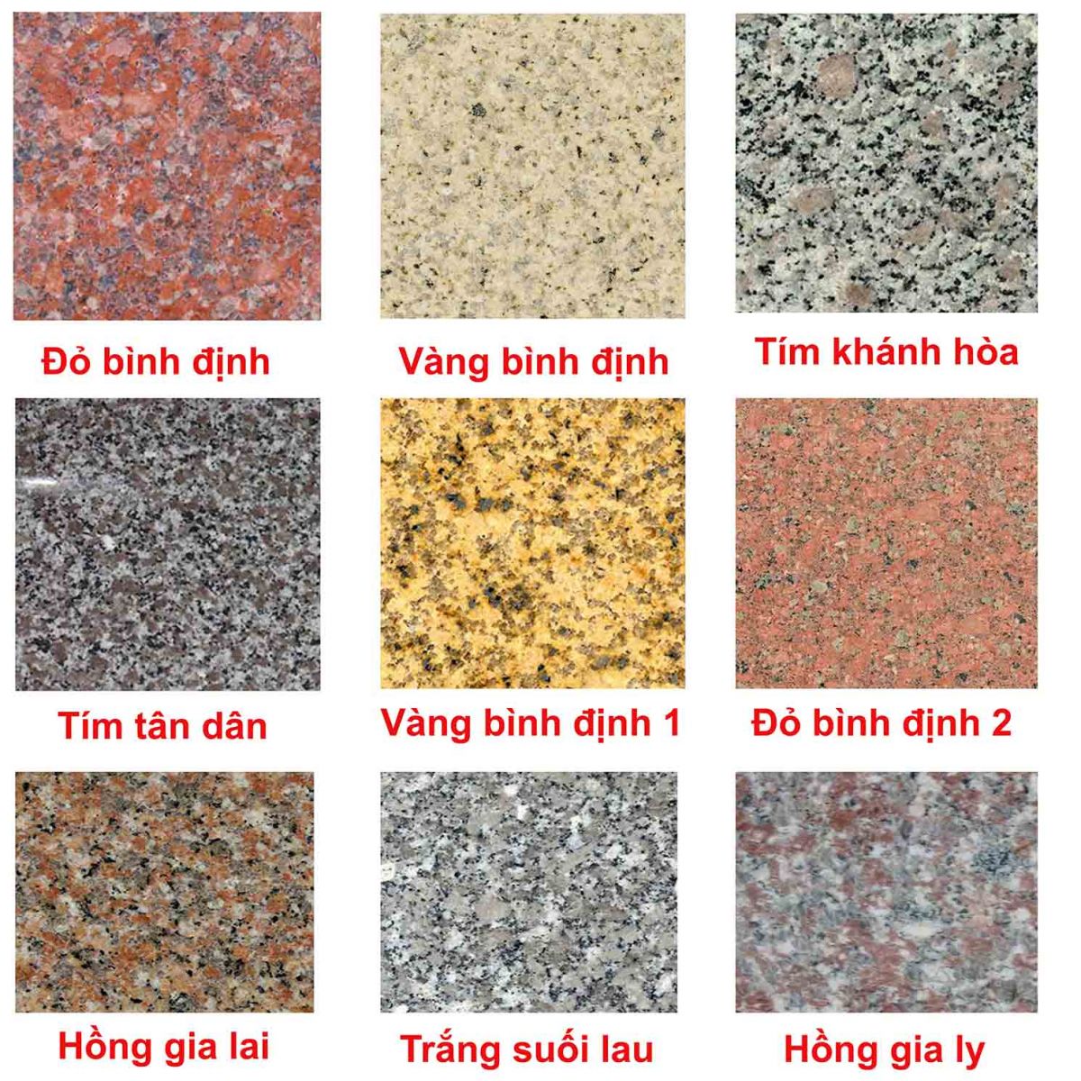 Các loại đá hoa cương phổ biến tại Phú Giáo